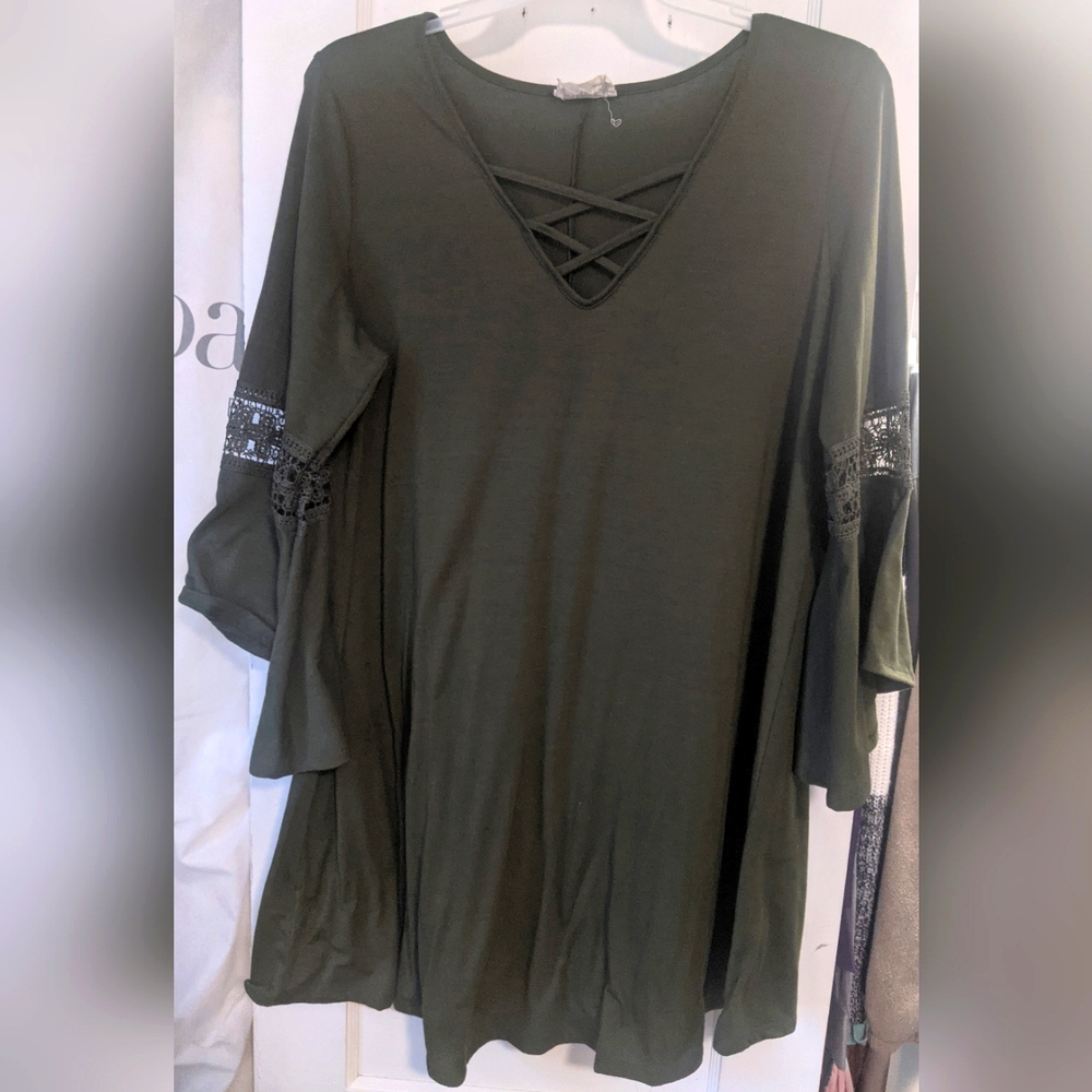Just Found Bell Sleeve Plus Size Dress